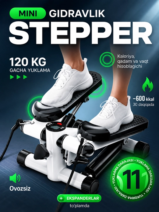 Ekspander va LCD displeyli stepper, uy kardiotrenajyori