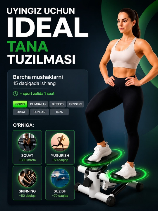Ekspander va LCD displeyli stepper, uy kardiotrenajyori