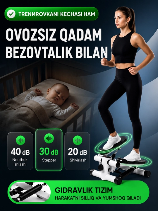 Ekspander va LCD displeyli stepper, uy kardiotrenajyori