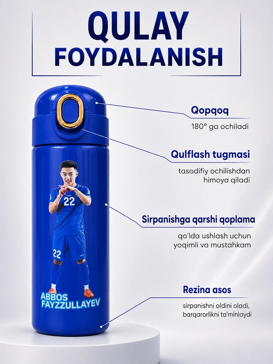 Termos, 400 ml, o'g'il bolalar uchun, maktab uchun zanglamaydigan po'latdan termos