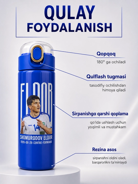 Termos, 400 ml, o'g'il bolalar uchun, maktab uchun zanglamaydigan po'latdan termos