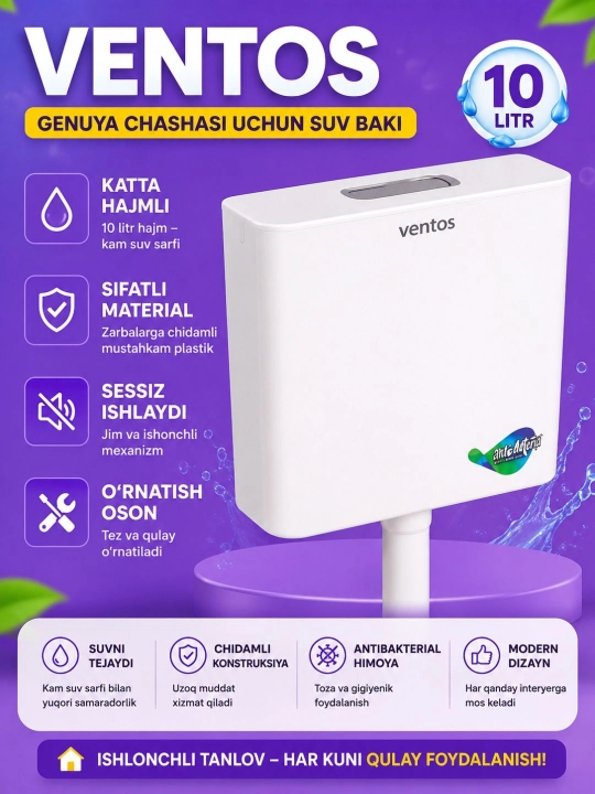 VENTOS genuya chashasi uchun suv baki, 10 litr - 