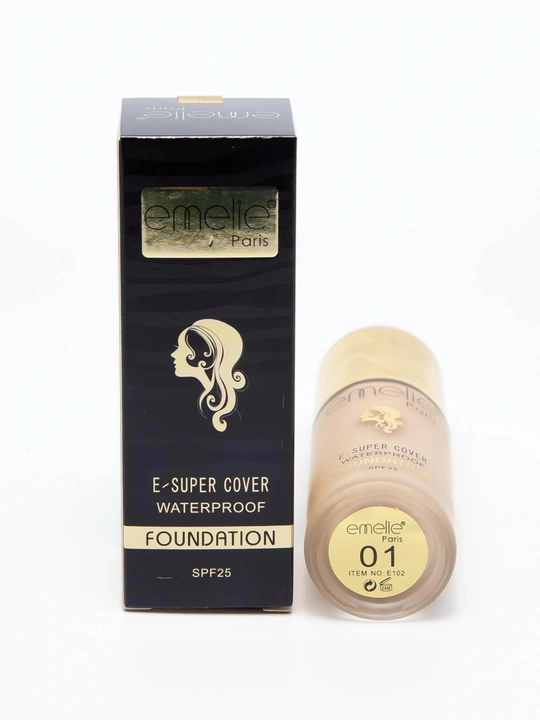 Emelie tonal kremi yuz uchun SPF 25, namlovchi, mat 01 va 02 ton, 45 ml