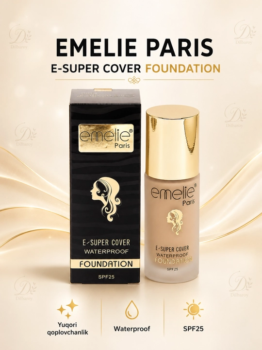 Emelie тональный крем для лица SPF 25, увлажняющий, матовый тон 01 и 02, 45 мл - 