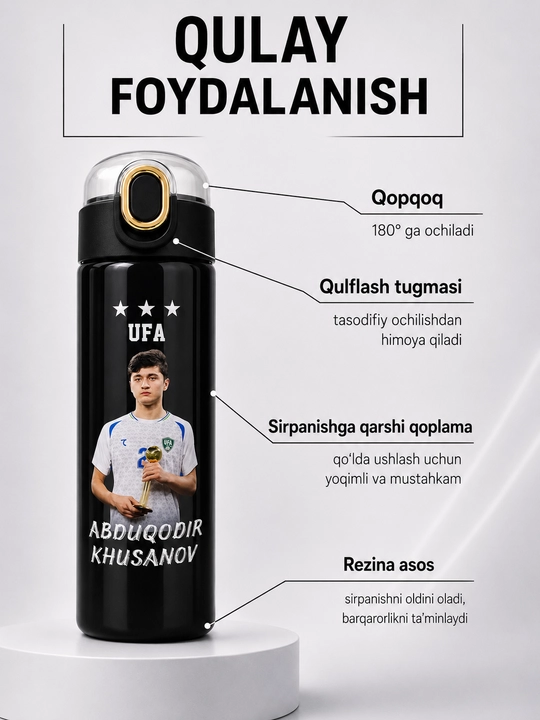 Termos, 400 ml, o'g'il bolalar uchun, maktab uchun zanglamaydigan po'latdan termos