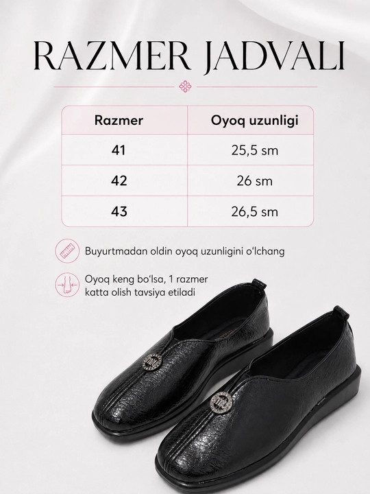 Ayollar poyabzali, katta o‘lchamlar 41-43, kundalik yumshoq poyabzal