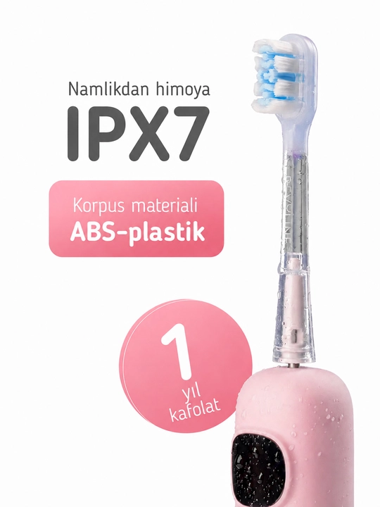 Bolalar uchun elektr tovushli tish cho‘tkasi Revyline RL 095  4 rejim, 7+ yosh