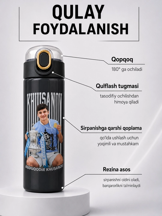 Termos, 400 ml, o'g'il bolalar uchun, maktab uchun zanglamaydigan po'latdan termos
