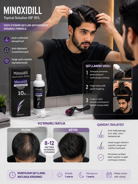 Миноксидил для роста бороды и волос Kirkland Minoxidil 10% 60 мл - 