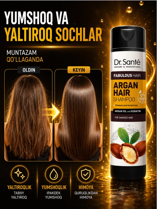 Шампуни Dr.Sante Keratin, Anti Hair Loss, Aloe для восстановления и увлажнения волос, 250