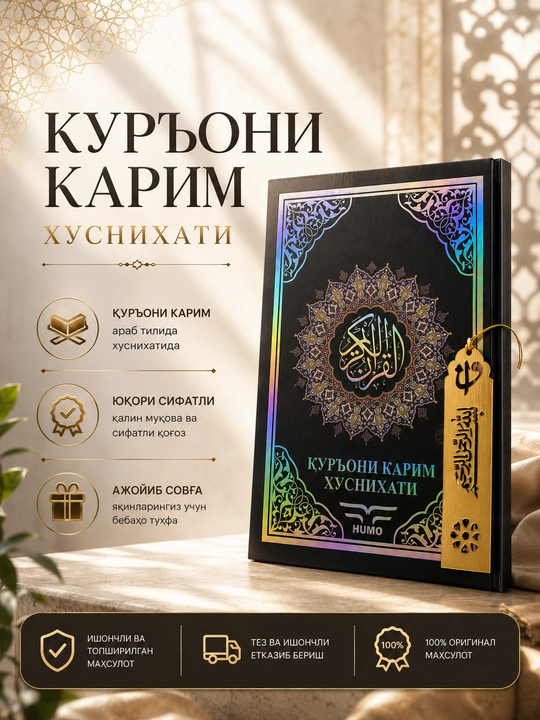 Qur'oni Karim Husnixati – Soyali Qur'on, Arab tilida Yozib o'rganish uchun - 