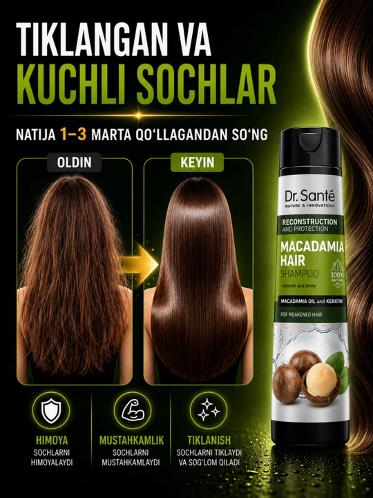 Шампуни Dr.Sante Keratin, Anti Hair Loss, Aloe для восстановления и увлажнения волос, 250