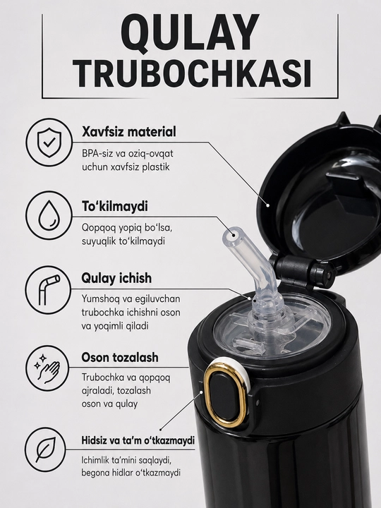 Termos, 400 ml, o'g'il bolalar uchun, maktab uchun zanglamaydigan po'latdan termos