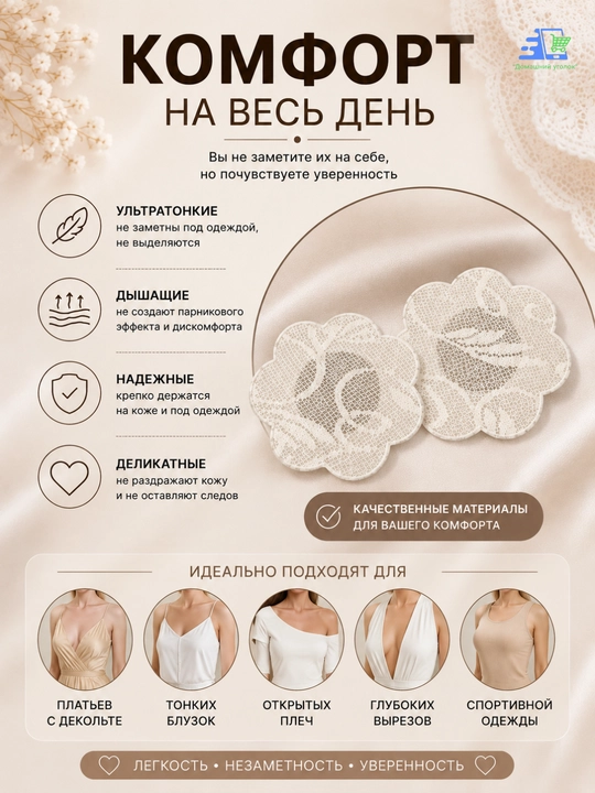 To'rli mini ko'krak qoplamalar, 5 juft