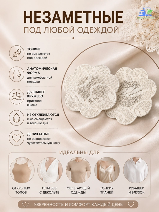 To'rli mini ko'krak qoplamalar, 5 juft