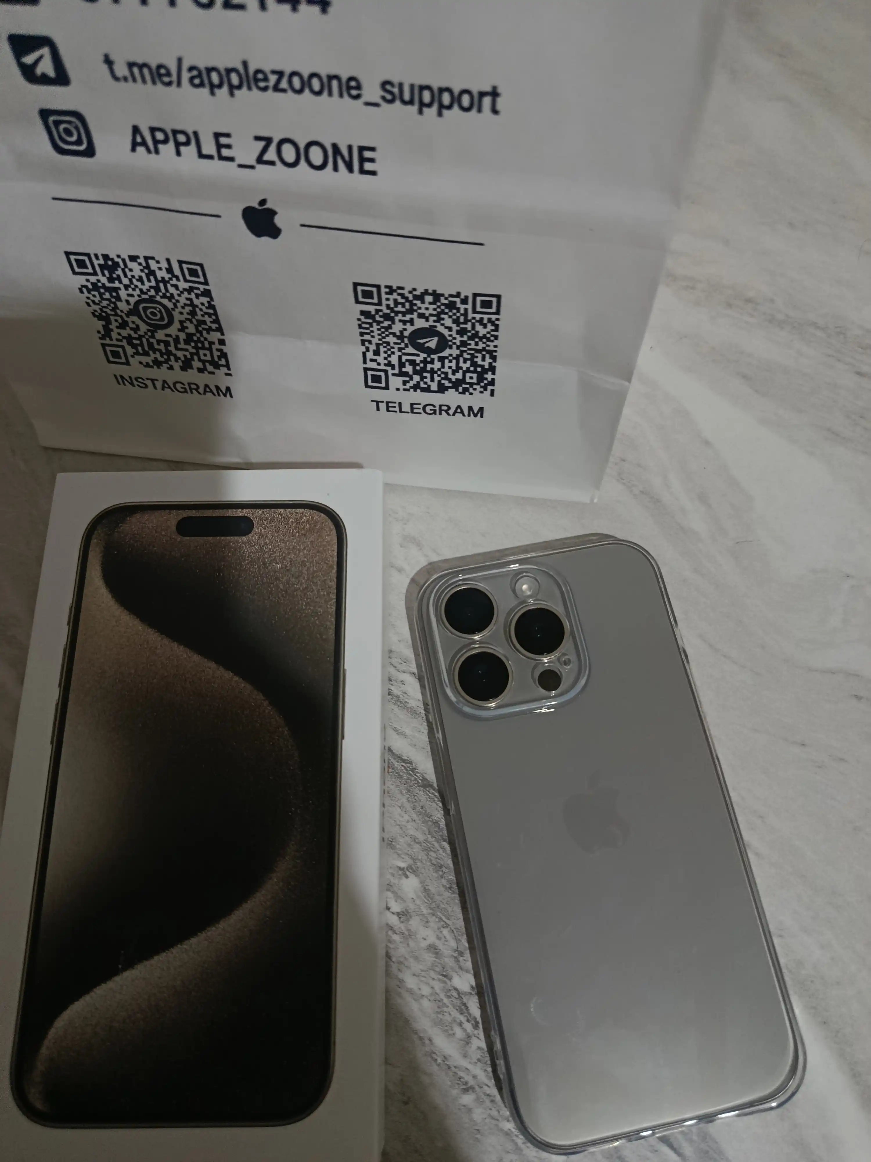 Смартфон iPhone 15 Pro/ProMax, 128/256 GB, SIM+ESIM, чехол+стеклов подарок