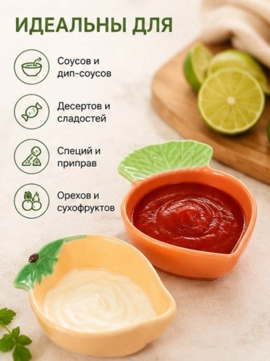 Керамические пиалы для соуса 2 шт 150 мл
