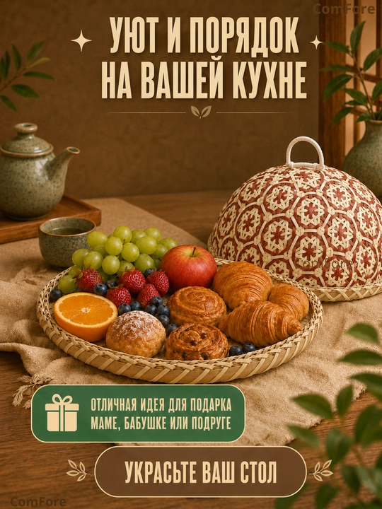 Хлебница из бамбука с крышкой, корзина для хлеба, контейнер для выпечки и фруктов, посуда