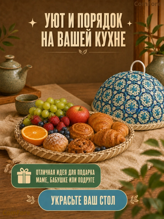 Хлебница из бамбука с крышкой, корзина для хлеба, контейнер для выпечки и фруктов, посуда