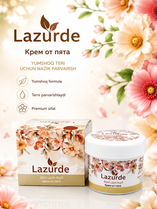 Lazurde ayollar uchun dezodorant, ter hidiga qarshi antiperspirant krem, 50 gr
