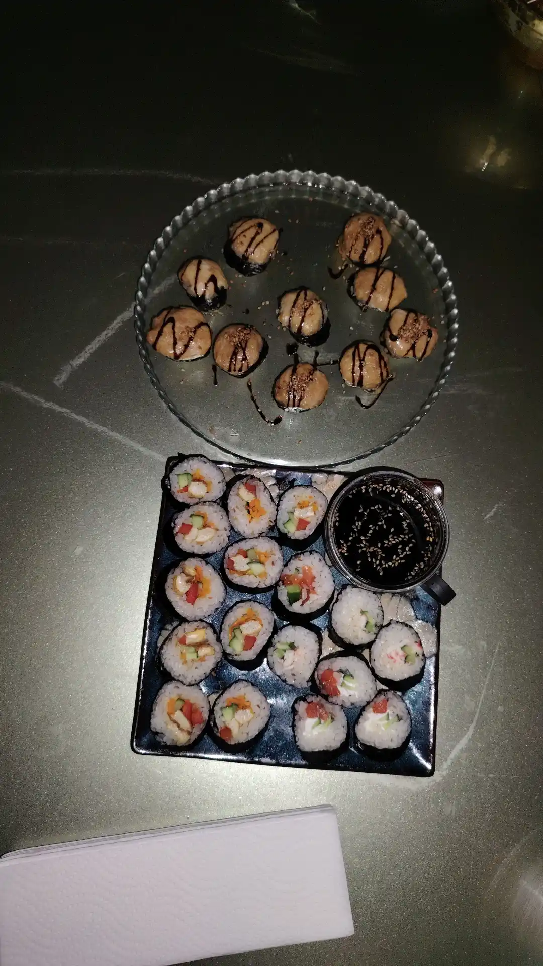 Bambukli gilamcha sushi va rollar uchun, tsinovka sushi uhun, 24 * 24 sm