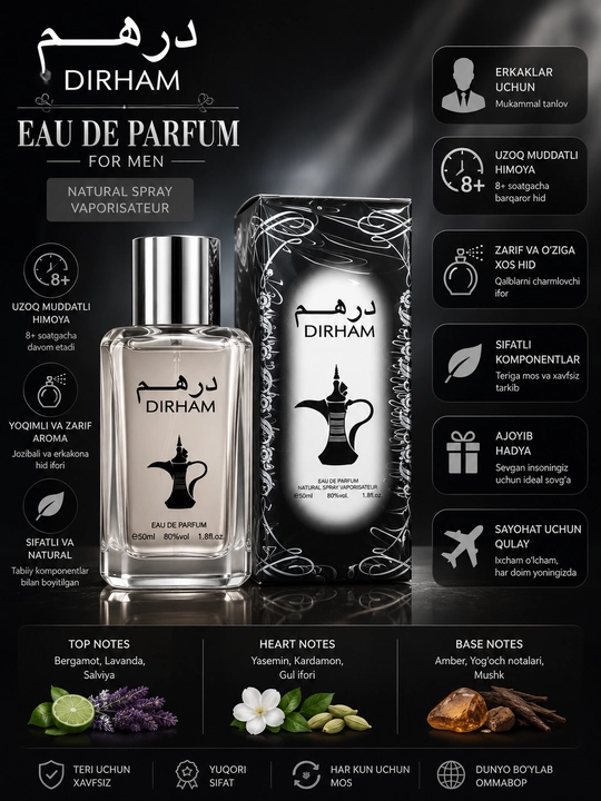 Erkaklar uchun parfyumeriya suvi, 50 ml - 