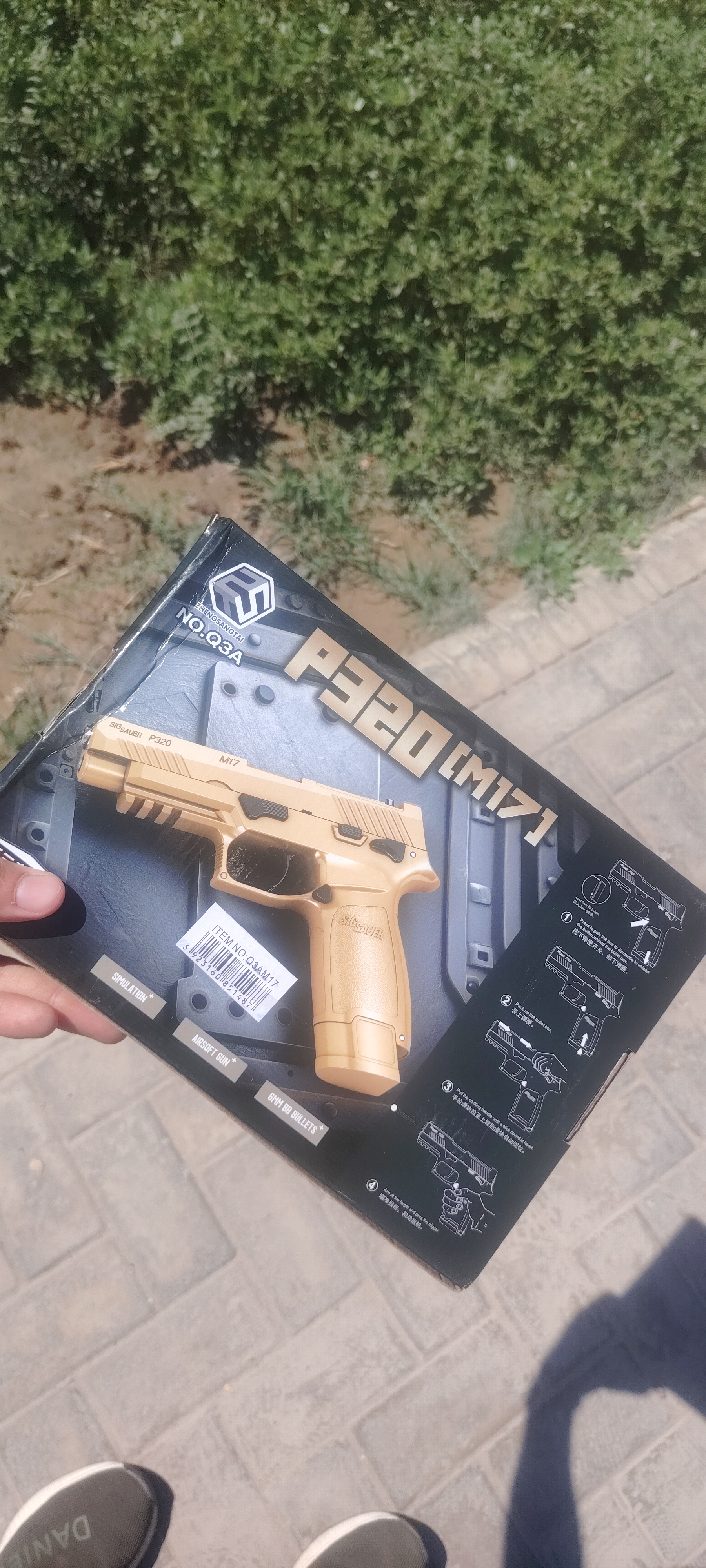 SIG Sauer P320 uslubidagi 6 mm BB Airsoft to‘pponchasi, o‘yinchoq to‘pponcha