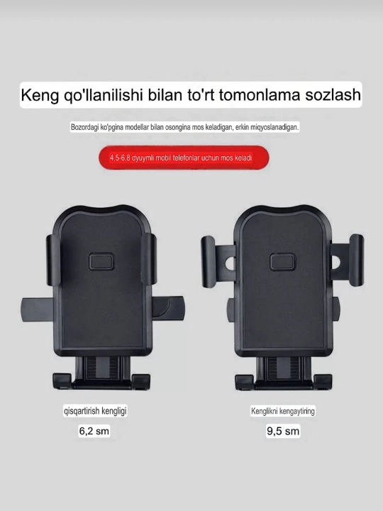 Velosiped va mototsikl uchun telefon ushlagichi, smartfon uchun rulga mahkamlagich