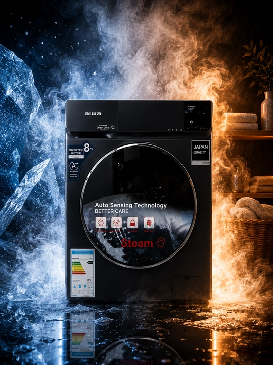 Aiwa inverter kir yuvish mashinasi, 8 kg, 1200 rpm, olddan yuklanadigan