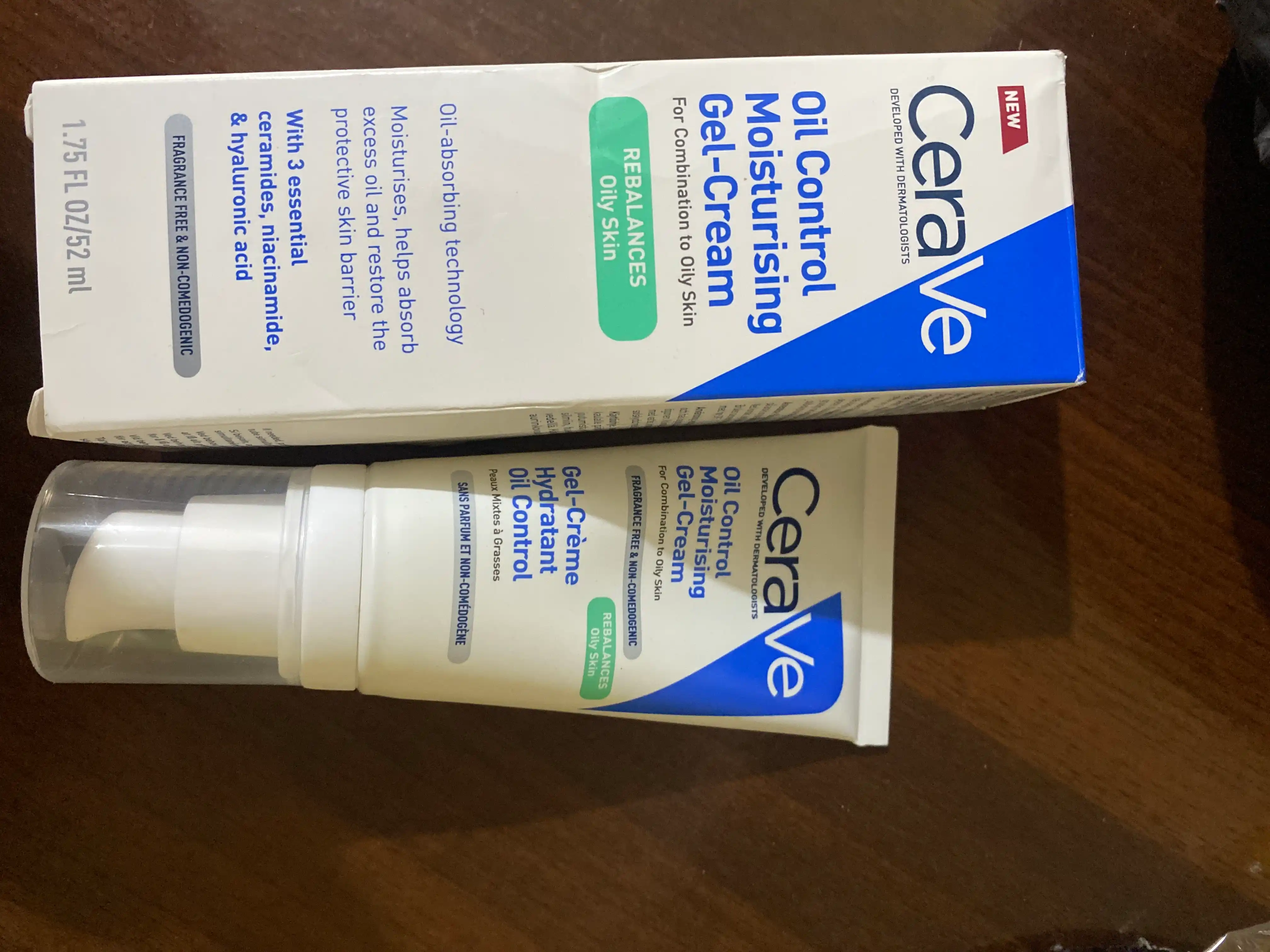 Yog‘li va aralash yuz terisi uchun namlantiruvchi CERAVE gel-kremi, 52 ml