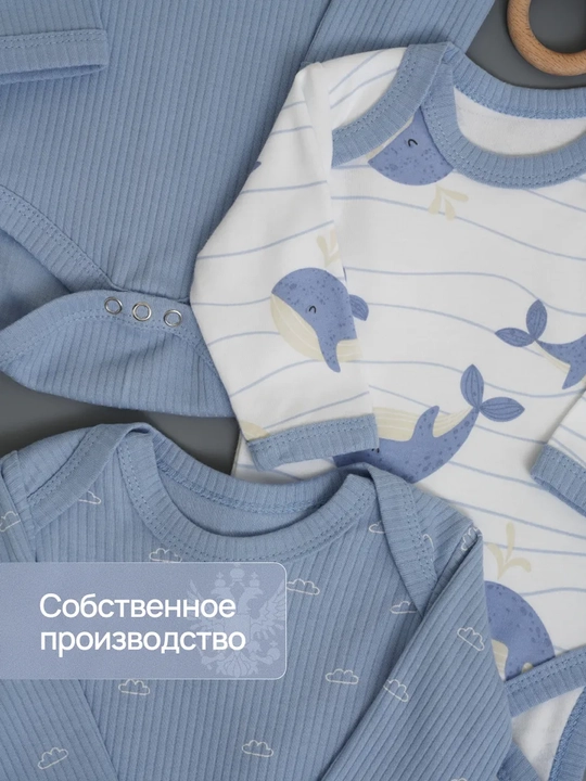 Боди для новорожденных, длинный рукав, кнопки 100% хлопок Супер Пупс