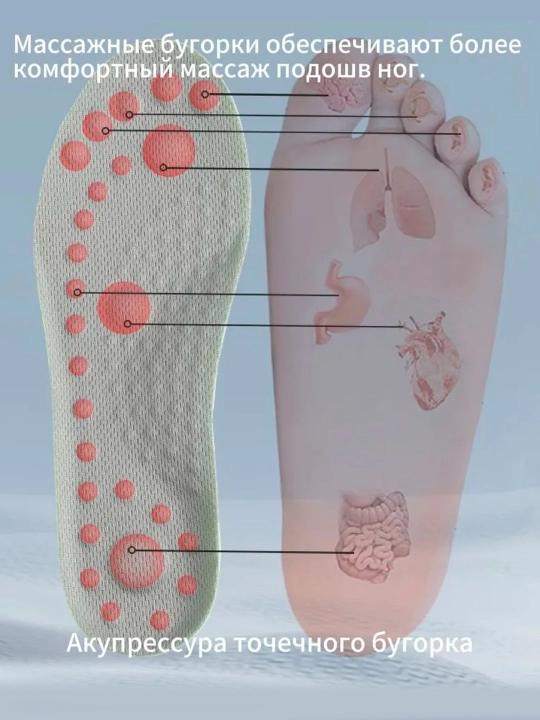 MOTARRO massajli stelka oyoq kiyimga 2,5 sm poshna balandligi, 35–40 o'lcham, Insoles
