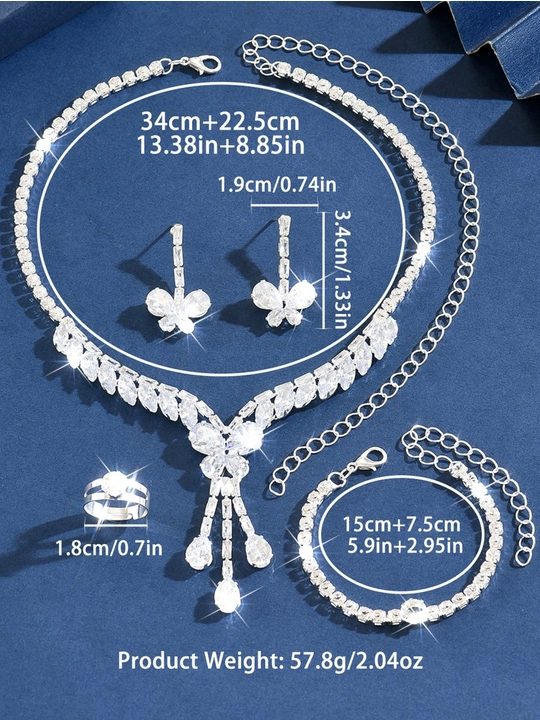 Taqinchoqlar nabor marjon/choker, bilaguzuk, ziraklar va uzuk 4 tasi 1
