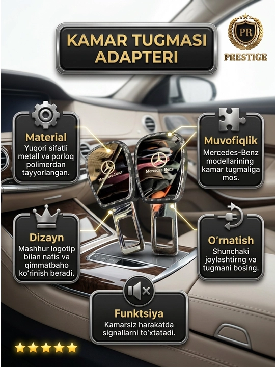 Avtomobil xavfsizlik kamar uzaytirgich vilkasi karbon uglerod tola Chevrolet, BYD, BMW - 