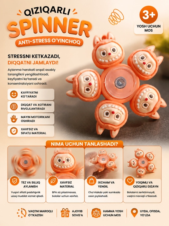 Spinner, antistress o‘yinchoq - 