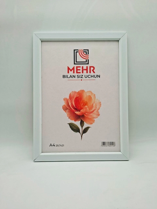 Focus Photo A4 foto ramka Oq, qora va bordo rang 21×29,7 sm, to'plamda 1 ta, uy ofis uchun