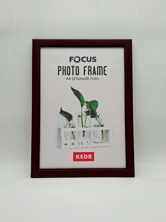 Focus Photo A4 foto ramka Oq, qora va bordo rang 21×29,7 sm, to'plamda 1 ta, uy ofis uchun