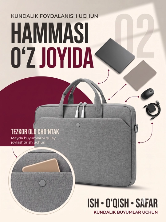 Erkaklar va ayollar uchun sumka, noutbuk, universitet talabalari va maktab uchun mos