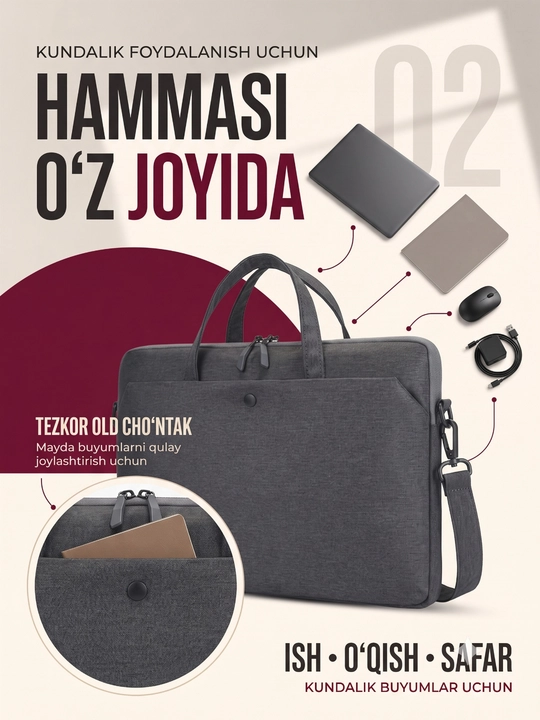 Erkaklar va ayollar uchun sumka, noutbuk, universitet talabalari va maktab uchun mos