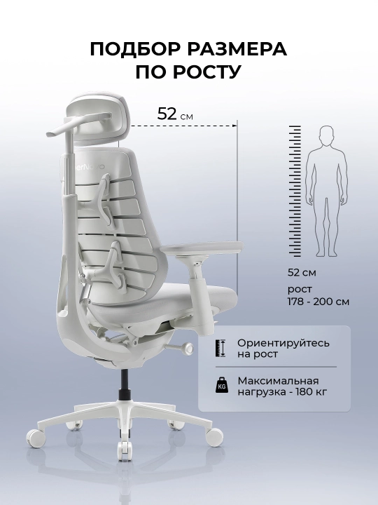 Офисное кресло эргономичное LiberNovo Maxis Airflow / массаж спины / 4D-подлокотник