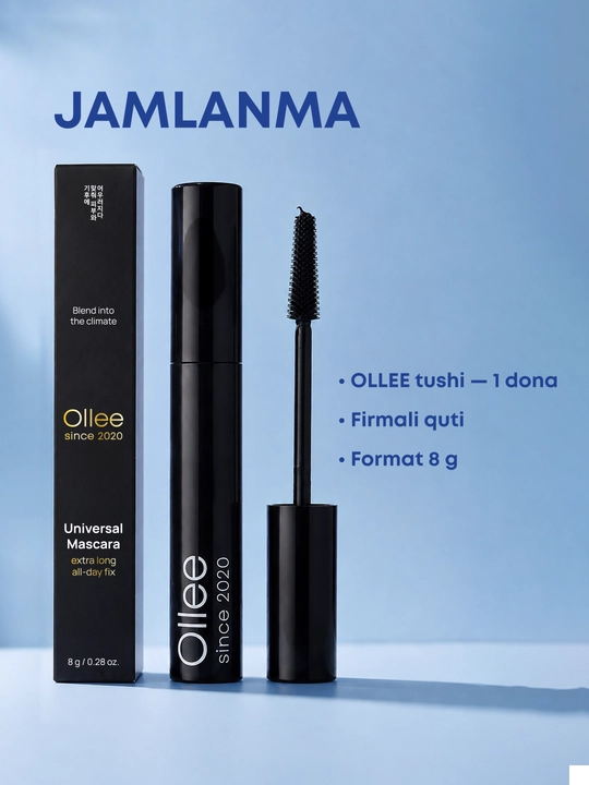 Тушь для ресниц OLLEE удлиняющая и объёмная, для ежедневного макияжа, 8 г