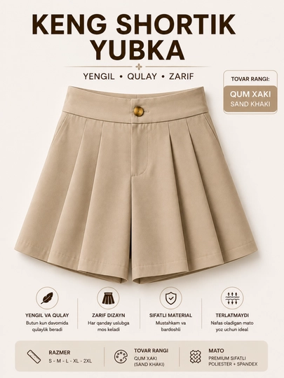 Ayollar klassik kiyimi, yupka, shortik, klassik shortik, ofis uchun libos, mini yupka