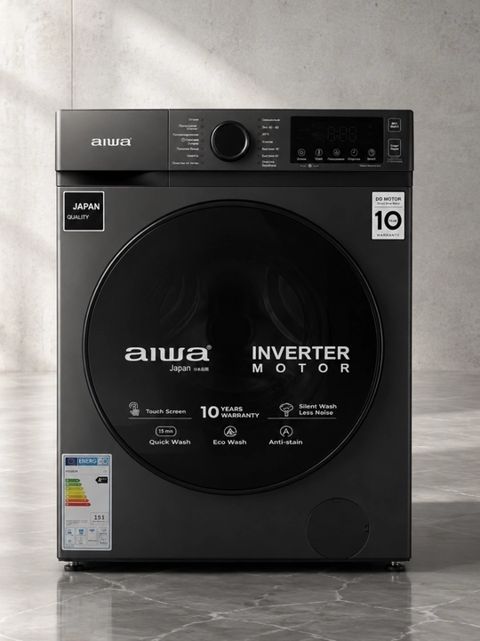 AIWA Inverter kir yuvish mashinasi, 8 kg, 1200 rpm, DD Inverter Motor