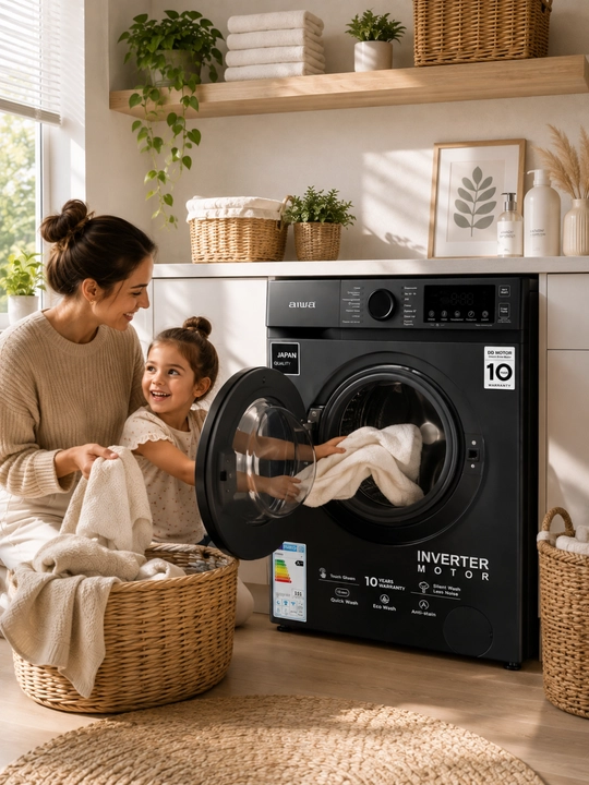 AIWA Inverter kir yuvish mashinasi, 8 kg, 1200 rpm, DD Inverter Motor