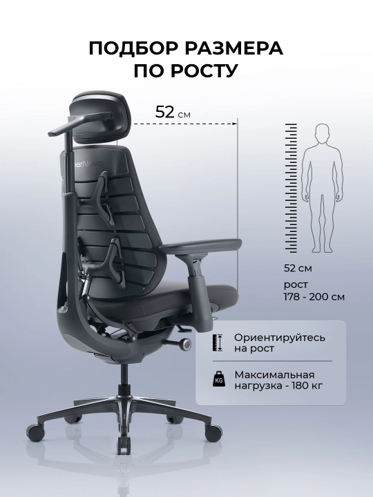 Офисное кресло эргономичное LiberNovo Maxis Electric / массаж спины / 4D-подлокотник