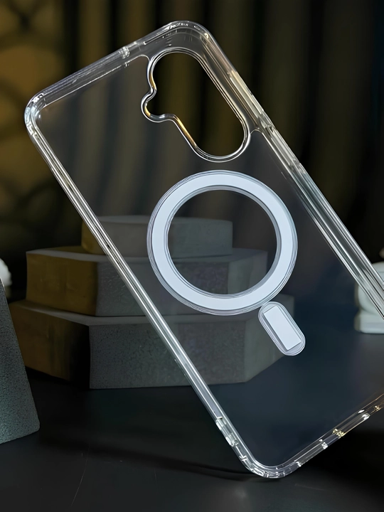 Чехол MagSafe для Самсунг "Ultra"силикон, прозрачный, противоударный, премиум