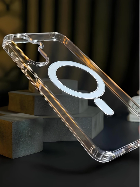 Чехол MagSafe для Самсунг "Ultra"силикон, прозрачный, противоударный, премиум