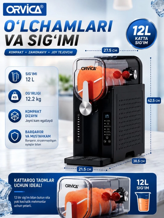 ORVICA ORM-2408B 2000 Vt muzqaymoq apparati - muzqaymoq sotuvchi, muzqaymoq apparati