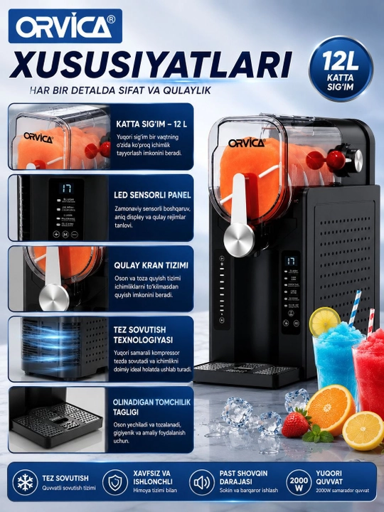 ORVICA ORM-2408B 2000 Vt muzqaymoq apparati - muzqaymoq sotuvchi, muzqaymoq apparati