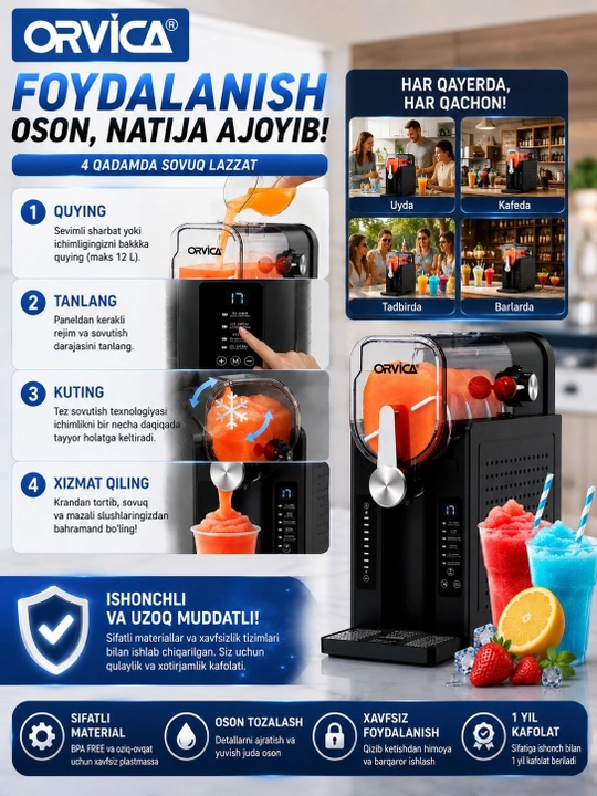 ORVICA ORM-2408B 2000 Vt muzqaymoq apparati - muzqaymoq sotuvchi, muzqaymoq apparati